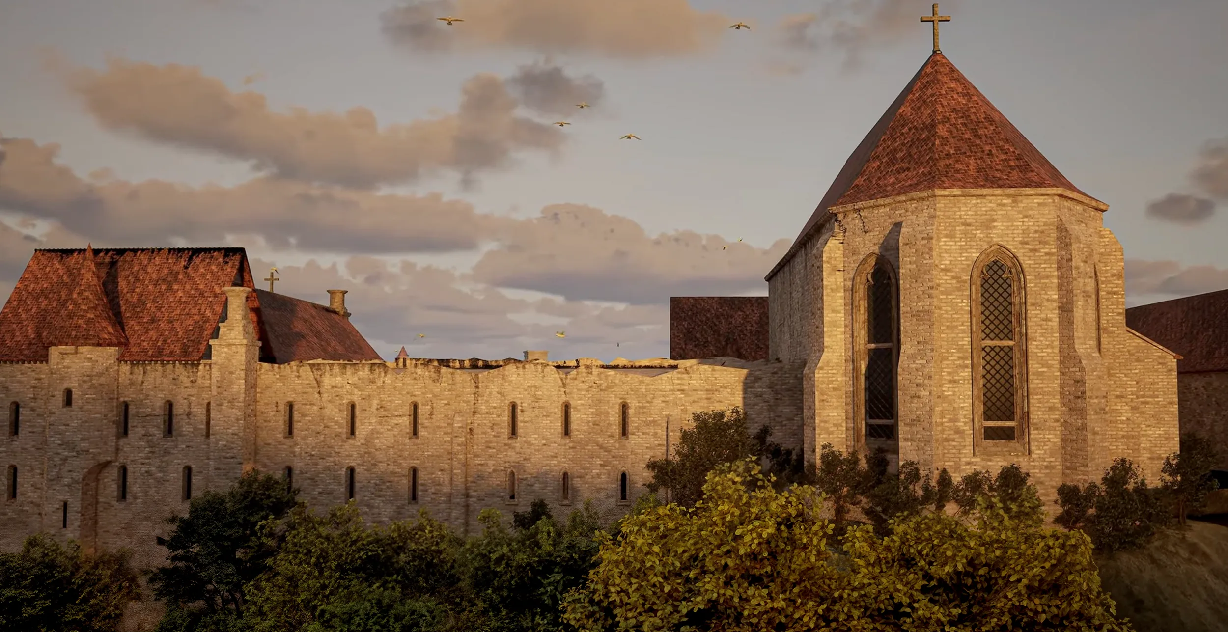 réalisation 3D de l'abbaye de Château Landon
